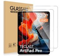 ELYCO Protector Pantalla Compatible con TECLAST Artpad Pro 12.7 Pulgadas, 2 Piezas Protectores de Pantalla, 9H Dureza Anti-Arañazos Cristal Templado, Ultra HD