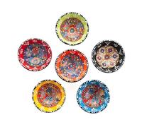 Elyese - Tazones de salsa de soja de cerámica de 100 ml, embutidos hechos a mano, pellizco de colores, apto para lavavajillas y microondas, 8,1 cm mini (flor de sangre)