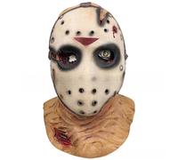 eLymwoo Máscara de látex de Freddy Against Jason de Halloween, cabeza completa con máscara exterior ligera extraíble, revelando cara aterradora, perfecta para fiestas de disfraces y eventos temáticos