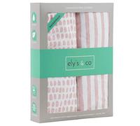 Ely's & Co. - Sábana impermeable (2 unidades), color rosa malva y rayas, Mauve, Changing Pad Cover