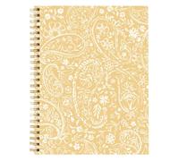 Elyse Breanne Design - 7x9 inch Hardcover Spiral Bound Notebook - 72 College Ruled Sheets (144 pages) - Recycled Paper, 1 Subject - Buttercup Paisley