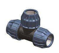 Elysee PP-Fitting - Acoplamiento de sujeción, pieza en T 3 x terminales para tuberías de polietileno, 20 mm, DVGW, certificado para agua potable