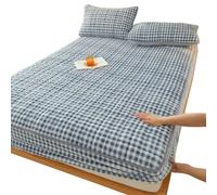 ELYSYSRL Terciopelo Protector de Colchón Acolchado 150 x 200/180 x 200 Transpirable y Ajustable Fundas de Colchón Elástico En Todo El Contorno Cubre Colchon(Color 2,48x74cm(2X Pillowcase))