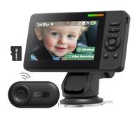 Elzeeo Cámara inalámbrica para coche de bebé con visión nocturna avanzada de 1080P y batería de 32 horas, no necesita Wi-Fi, monitor de bebé de fácil configuración con grabación de video, ángulo