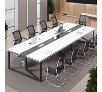 ELZEM Mesa de conferencias Moderna for Oficina, for 2-8 Personas, con Forma de Barco, Ideal for Clases, seminarios y Salas de Juntas (sin sillas).(White,94.4 * 47.2 * 29.5inch)
