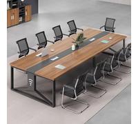 ELZEM Mesa de conferencias Moderna for Oficina, for 2-8 Personas, con Forma de Barco, Ideal for Clases, seminarios y Salas de Juntas (sin sillas).(Walnut,94.4 * 47.2 * 29.5inch)