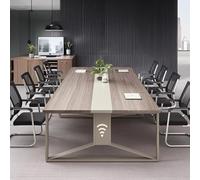 ELZEM Mesa de conferencias Moderna for Oficina, for 2-8 Personas, con Forma de Barco, Ideal for Clases, seminarios y Salas de Juntas (sin sillas).(Wax Wood,94.4 * 47.2 * 29.5inch)