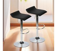 ELZEM PU Leather Bar Stool Set of 2,Island Chairs with Adjustable Height & 360° Swivel - Heavy Duty 330lbs Capacity Modern Counter Height Stool For Kitchen Island,Bar,Home Office(Black)