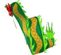 ELzEy Banderas de Danza del dragón, Cintas de Danza del dragón for espectáculos de talentos de Entrenamiento de Gimnasia y danzas de Dragones de Fitness.(Green,6m/19.6ft)