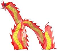 ELzEy Banderas de Danza del dragón, Cintas de Danza del dragón for espectáculos de talentos de Entrenamiento de Gimnasia y danzas de Dragones de Fitness.(Rosso,6m/19.6ft)