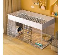 ELzEy Casa Gato Jaula for gatos, jaula for animales pequeños de interior, parque for mascotas, recintos portátiles de metal desmontables for gatos, for conejillos de indias y conejitos(Size:147x75x65c