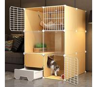ELzEy Casa Gato Parque for Gatos Alambre De Metal Desmontable con Caja De for Gatos Perreras De Alambre De Metal Desmontable - Lugar De Ejercicio Ideal for 1-4 Gatos
