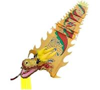 ELzEy Cinta de Danza del dragón Amarillo, POI de dragón 3D, Serpentina de Cinta de Danza del dragón for Gira de Primavera al Aire Libre, Manillar de Fibra de Vidrio + Bolsa de Viaje(6m/20ft)