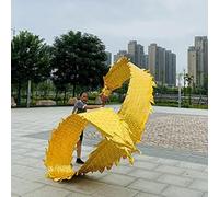 ELzEy Cintas de Danza del dragón de Fitness con Bolsa y Cabeza de dragón for espectáculos de talentos, Deportes al Aire Libre, proyectos de Juegos(Giallo,8m/26ft - Head 550G)