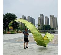 ELzEy Cintas de Danza del dragón de Fitness con Bolsa y Cabeza de dragón for espectáculos de talentos, Deportes al Aire Libre, proyectos de Juegos(Green,10m/33ft - Head 550G)