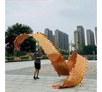 ELzEy Cintas de Danza del dragón de Fitness con Bolsa y Cabeza de dragón for espectáculos de talentos, Deportes al Aire Libre, proyectos de Juegos(Rosso,10m/33ft - Head 550G)
