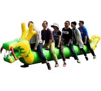 ELzEy Juegos de Trabajo en Equipo al Aire Libre, Actividades, Juego Carreras Grupo, Dragon Boat, Juegos césped, Inflable(7 Seats)
