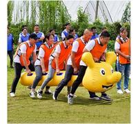 ELzEy Juegos inflables de Trabajo en Equipo: Divertidas Actividades Aprendizaje cooperativo y Deportes(Giallo,4 Seats)