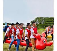 ELzEy Juegos inflables de Trabajo en Equipo: Divertidas Actividades Aprendizaje cooperativo y Deportes(Rosso,5 Seats)