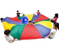 ELzEy Juegue al paracaídas arcoíris con Bola de Equilibrio, Juego percepción del Color for niños pequeños, Colores, Juegos Fiesta Aire Libre en Equipo(7m/22.96ft)