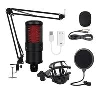 ELzEy Kit de micrófono Condensador con Brazo de Tijera de suspensión de micrófono Ajustable for grabación y transmisión de Estudio
