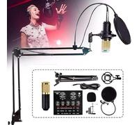 ELzEy Kit de Tarjeta de Sonido de micrófono Ajustable con Soporte de Metal for transmisión en, Juegos, grabación de micrófono Vocal