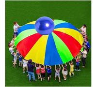 ELzEy Paracaídas arcoíris for niños pequeños con Ocean Ball, Trabajo en Equipo for Adultos y, Juego Entre Padres e Hijos, paracaídas Colorido(9m/29.52ft)