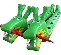 ELzEy Trabajo en Equipo Deporte Juguete Inflable Dragón Barco, Juego de Fiesta al Aire Libre 2 Piezas(5 Seats)