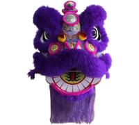 ELzEy Traje de Danza del León Sur Púrpura Despertando Cabeza Accesorios Mascota Dragón Festival Tradicional Actuación