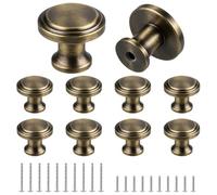 elzle 10 pomos para muebles vintage, tiradores para muebles, 25 mm, pomos redondos para puertas móviles, color bronce redondos, para cajones, muebles, armarios de cocina, armarios