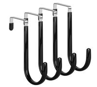 elzle 4 ganchos para puerta, perchero para puerta, puerta de acero inoxidable Patere, ganchos para puerta, cajones, armario, cocina, color negro