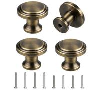 elzle 4 pomos para muebles vintage, tiradores para muebles, 25 mm, pomos redondos para puertas móviles, pomos para armarios de color bronce redondos, para cajones, muebles, armarios de cocina