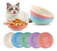elzle Cuencos para Gatos, 5 Unidades, Cuenco Plano para Gatos para aliviar la Fatiga del Bigote, Redondos para y Comida húmeda, Plato para Gatos para Gatitos y con Patas Cortas