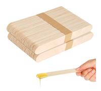 elzle Palos de Madera, 100 Piezas Palos Madera Manualidades, 5.9 Inch Espátulas para Cera, Espátulas de Lengua, Depresores de Desechables,Paletas Helado Artesanías