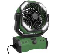 ELZO Camping Ventilador 30000mAh, Portátil Recargable para Escritorio Tienda de Campaña con Control Remoto y Gancho, Luz LED, Ventilador USB de Velocidad Continua, Hogar Exterior Viajes Pesca