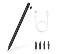 ELZO Lápiz óptico para iPad (2018-2025), Carga rápida, sensibilidad a la inclinación, rechazo de Palma, magnético y Punta de precisión de 1,5 mm,Negro