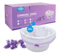 Elzrghs Revestimientos de inodoro con almohadillas absorbentes para tocador de noche, inodoro, 50 forros perfumados La-Vender y 50 almohadillas para inodoro, color blanco