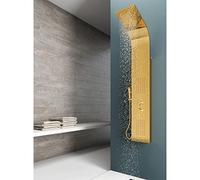 EM Columna ducha selva oro acero oro pulido mate 4 funciones con cascada ducha mezclador agua caliente fría