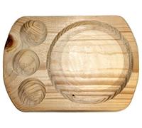 EM Home - Bandeja de madera para aperitivos de 2 x 24 x 18 cm