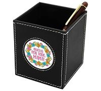 em Portalápices de Cuero Auténtico - Día de la Madre - con Medallón de Metal a Elegir Entre 8 diseños y 2 Colores de Cuero. (Gracias por Todo Mamá, Negro)