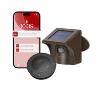 eMACROS Alarma de entrada Pro 3 con aplicación de teléfono, alarma de entrada inalámbrica solar de largo alcance de 1/2 milla, alarmas de entrada al aire libre, sensor de movimiento y detector de