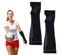EMAGEREN 1 Par de Manguitos Voleibol, Protector Antebrazo y Manga de Compresión con Almohadilla y Agujero del Pulgar para Mujeres y Niñas