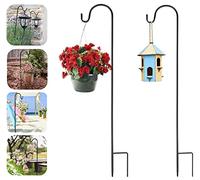 EMAGEREN 2 Piezas Gancho de Pastor de 100 cm / 39 Pulgada Gancho de Metal para Jardín Gancho Estaca Jardín para Jaulas de Pájaros, Luces Solares, Linternas, Bodas, Cestas de Plantas- Negro