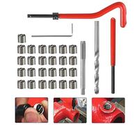 EMAGEREN 30 Piezas Reparación de Roscas M6 x 1 mm Kit Reparador Roscas Helicoil Kit de Inserción de Alambre de Reparación de Roscas M6 Broca para Hacer Rosca Interior para Reparación de Automóviles