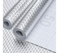 EMAGEREN Pegatinas de Aluminio Impermeable para Armarios Cajón, 2 pcs Papel de Aluminio Adhesivo para Muebles de Cocina Vinilo Autoadhesivo a Prueba de Aceite para Pared y Placa de Cocina 40 * 200cm
