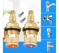 EMAGEREN Valvula Grifo, 2 Pcs Cartucho de Grifo Cartucho Ceramico Grifo Valvula de Cerámica para Grifo Valvula para Grifo Lavabo Valvula de Cobre con 2 Tornillos para Ajustar Temperatura de Agua
