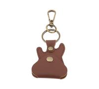 eMagTech 1 Funda de Piel Sintética Marrón para Púas de Guitarra con Llavero Y Gancho para Guitarra Acústica Y Eléctrica Paquete Variado Organizador de Púas de Bajo para Guitarristas Solo Funda