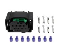 eMagTech 1 Juego de Conector de Sensor de Radar de 8 Pines con Tapón de Goma de Terminal 4F0972708 Compatible con VW