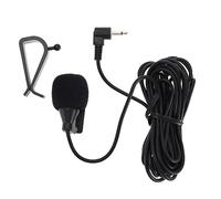 eMagTech 1 micrófono de clip para radio estéreo GPS con cable para micrófono de coche, tipo pasta, con esponja de micrófono, color negro, 60 Hz-15 KHz, 2,5 mm