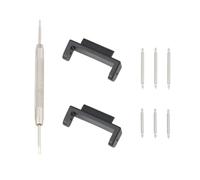 eMagTech 1 Par de Correas de Reloj con Hebilla de Conector Negra de 16 Mm A 22 Mm Compatible con Casio G-SHOCK GA-110 G-8900 DW-5600 G-5600